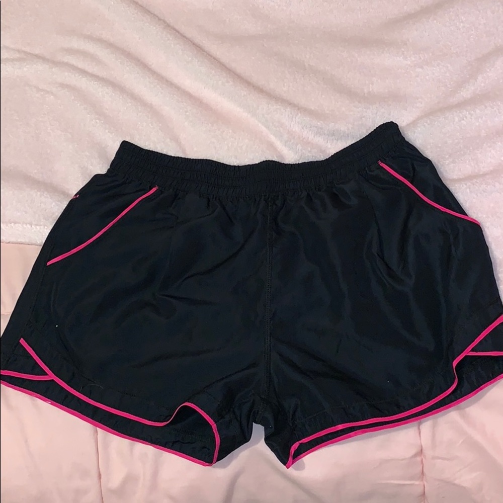 Black and Pink Athletic Shorts